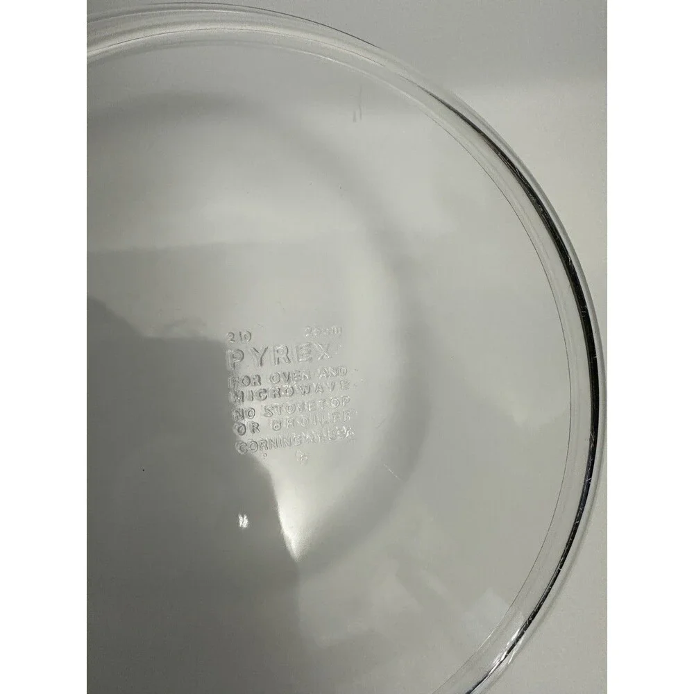 Vintage Pyrex Pie Plate Deep Dish 210 Clear Glass Baking Pan 10 Inch Corning USA